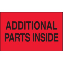 3 x 5" - "Additional Parts Inside" (Fluorescent Red) Labels image