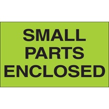 3 x 5" - "Small Parts Enclosed" (Fluorescent Green) Labels image