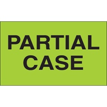 3 x 5" - "Partial Case" (Fluorescent Green) Labels image