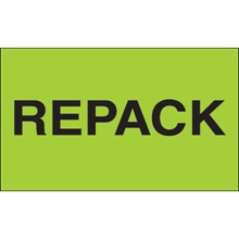 3 x 5" - "Repack" (Fluorescent Green) Labels image
