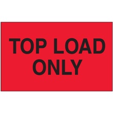 3 x 5" - "Top Load Only" (Fluorescent Red) Labels image