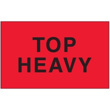 3 x 5" - "Top Heavy" (Fluorescent Red) Labels image