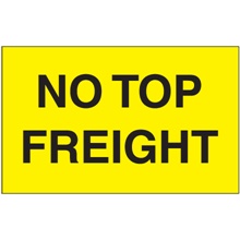 3 x 5" - "No Top Freight" (Fluorescent Yellow) Labels image