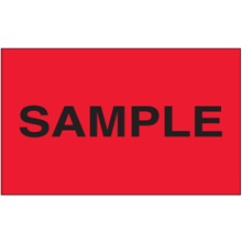 3 x 5" - "Sample" (Fluorescent Red) Labels image