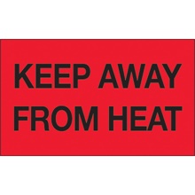 3 x 5" - "Keep Away from Heat" (Fluorescent Red) Labels image