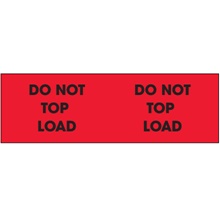 3 x 10" - "Do Not Top Load" (Fluorescent Red) Labels image