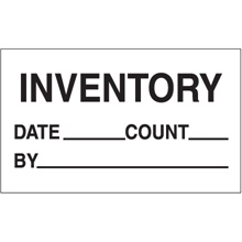 3 x 5" - "Inventory - Date - Count - By" Labels image