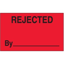 3 x 5" - "Rejected By" (Fluorescent Red) Labels image