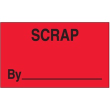3 x 5" - "Scrap By" (Fluorescent Red) Labels image
