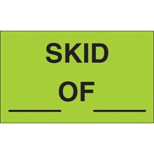 3 x 5" - " Skid __ of __" (Fluorescent Green) Labels image