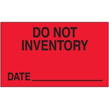 3 x 5" - "Do Not Inventory - Date" (Fluorescent Red) Labels image
