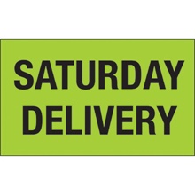 3 x 5" - "Saturday Delivery" (Fluorescent Green) Labels image