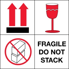 4 x 4" - "Fragile - Do Not Stack" Labels image