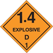 4 x 4" - "Explosive - 1.4D - 1 Labels image
