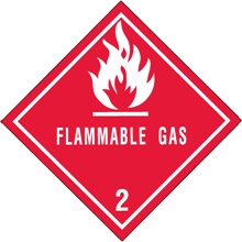 4 x 4" - "Flammable Gas - 2" Labels image