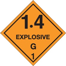 4 x 4" - "1.4 - Explosive - G 1" Labels image
