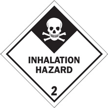 4 x 4" - "Inhalation Hazard - 2" Labels image