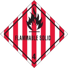 4 x 4" - "Flammable Solid - 4" Labels image