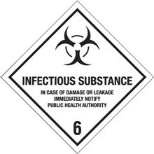 4 x 4" - "Infectious Substance - 6" Labels image