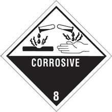 4 x 4" - "Corrosive - 8" Labels image