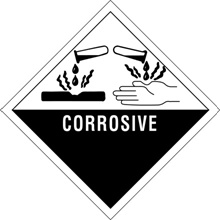 4 x 4" - "Corrosive" Labels image