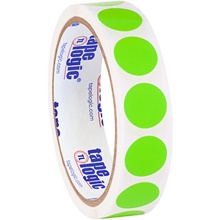 3/4" Circles - Fluorescent Green Removable  Labels image