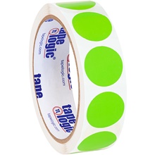 1" Circles - Fluorescent Green Removable Labels image