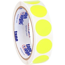 1" Fluorescent Yellow Inventory Circle Labels image