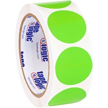 1 1/2" Fluorescent Green Inventory Circle Labels image