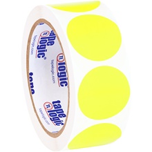 1 1/2" Fluorescent Yellow Inventory Circle Labels image