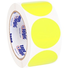 2" Fluorescent Yellow Inventory Circle Labels image