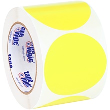 3" Fluorescent Yellow Inventory Circle Labels image
