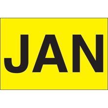 2 x 3" - "JAN" (Fluorescent Yellow) Months of the Year Labels image