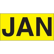 3 x 6" - "JAN" (Fluorescent Yellow) Months of the Year Labels image