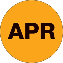 1" Circle - "APR" (Fluorescent Orange) Months of the Year Labels image