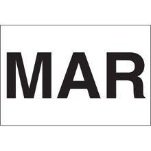 2 x 3" - "MAR" (White) Months of the Year Labels image