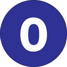 3" Circle - "0" (Dark Blue) Number Labels image