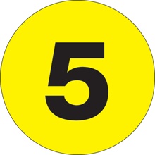 4" Circle - "5" (Fluorescent Yellow) Number Labels image