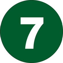 1" Circle - "7" (Dark Green) Number Labels image