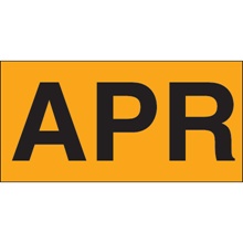 3 x 6" - "APR" (Fluorescent Orange) Months of the Year Labels image
