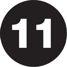 3" Circle - "11" (Black) Number Labels image