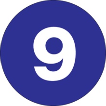 2" Circle - "9" (Dark Blue) Number Labels image