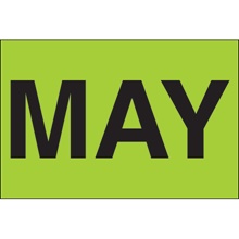 2 x 3" - "MAY" (Fluorescent Green) Months of the Year Labels image