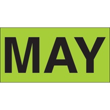 3 x 6" - "MAY" (Fluorescent Green) Months of the Year Labels image