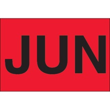 2 x 3" - "JUN" (Fluorescent Red) Months of the Year Labels image
