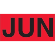 3 x 6" - "JUN" (Fluorescent Red) Months of the Year Labels image