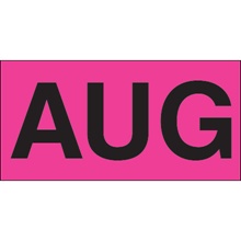 3 x 6" - "AUG" (Fluorescent Pink) Months of the Year Labels image