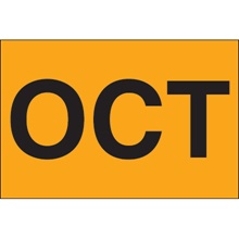 2 x 3" - "OCT" (Fluorescent Orange) Months of the Year Labels image