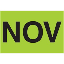 2 x 3" - "NOV" (Fluorescent Green) Months of the Year Labels image