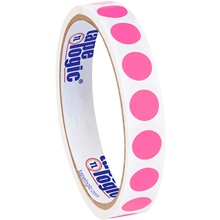 1/2" Fluorescent Pink Inventory Circle Labels image